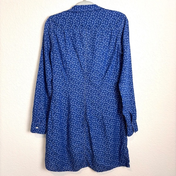 Frank & Eileen Murphy Blue White Pineapple Linen Shirt Dress Women’s Small - Picture 5 of 10